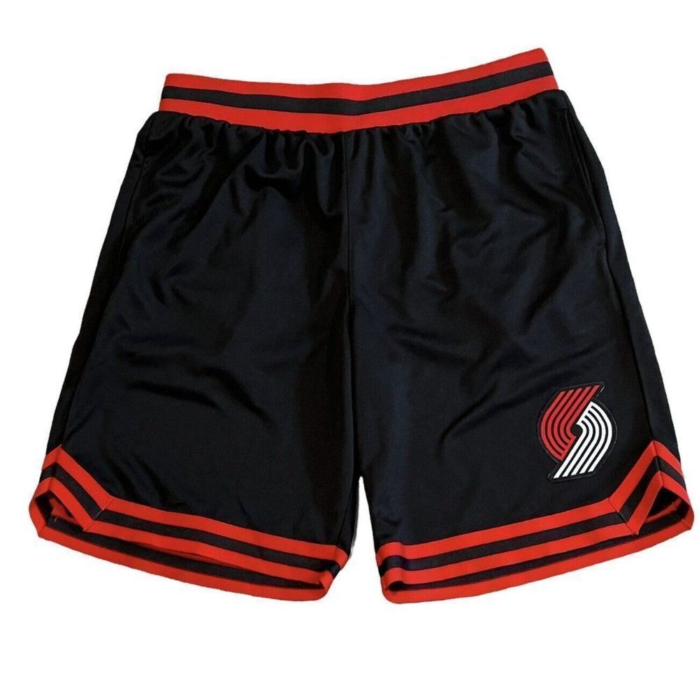 Nba Ultra Game Red and Black Portland Trail Blazers  Mens Long Shorts Size XL